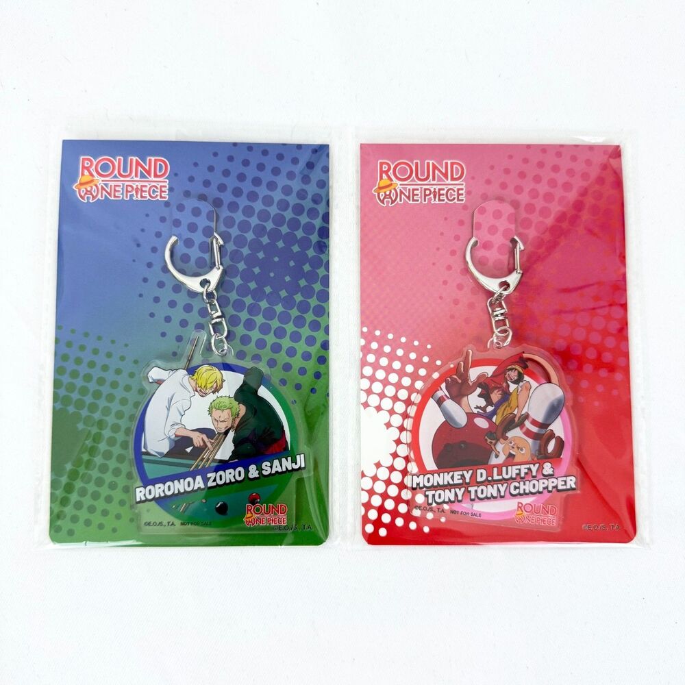 One Piece Round 1 Exclusive Keychain Set of 2 Luffy Chopper Zoro Sanji